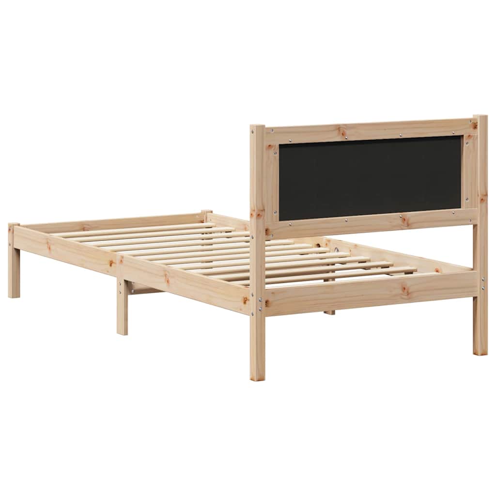 Bettrahmen Schwarz 90 x 190 cm Massives Kiefernholz