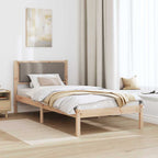 Bettrahmen mit Kopfteil Taupe 90 x 190 cm Massives Kiefernholz
