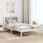 Bettrahmen Hellgrau 90 x 190 cm Massives Kiefernholz
