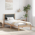 Bettrahmen Dunkelgrau 80 x 190 cm Massives Kiefernholz