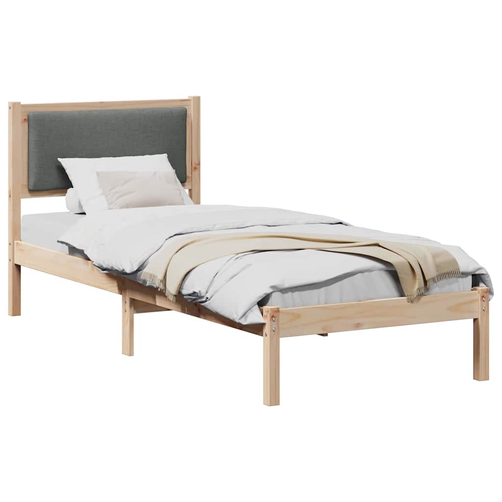 Bettrahmen Dunkelgrau 80 x 190 cm Massives Kiefernholz