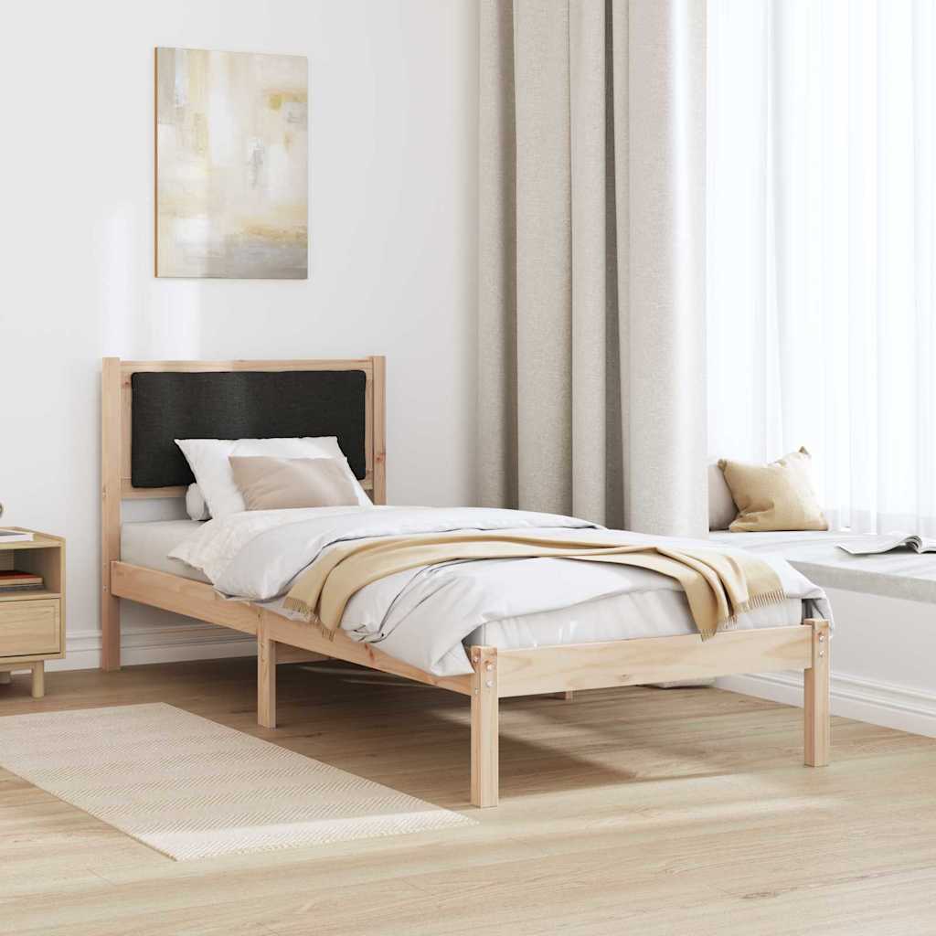Bettrahmen Schwarz 80 x 190 cm Massives Kiefernholz