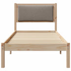 Bettrahmen mit Kopfteil Taupe 80 x 190 cm Massives Kiefernholz