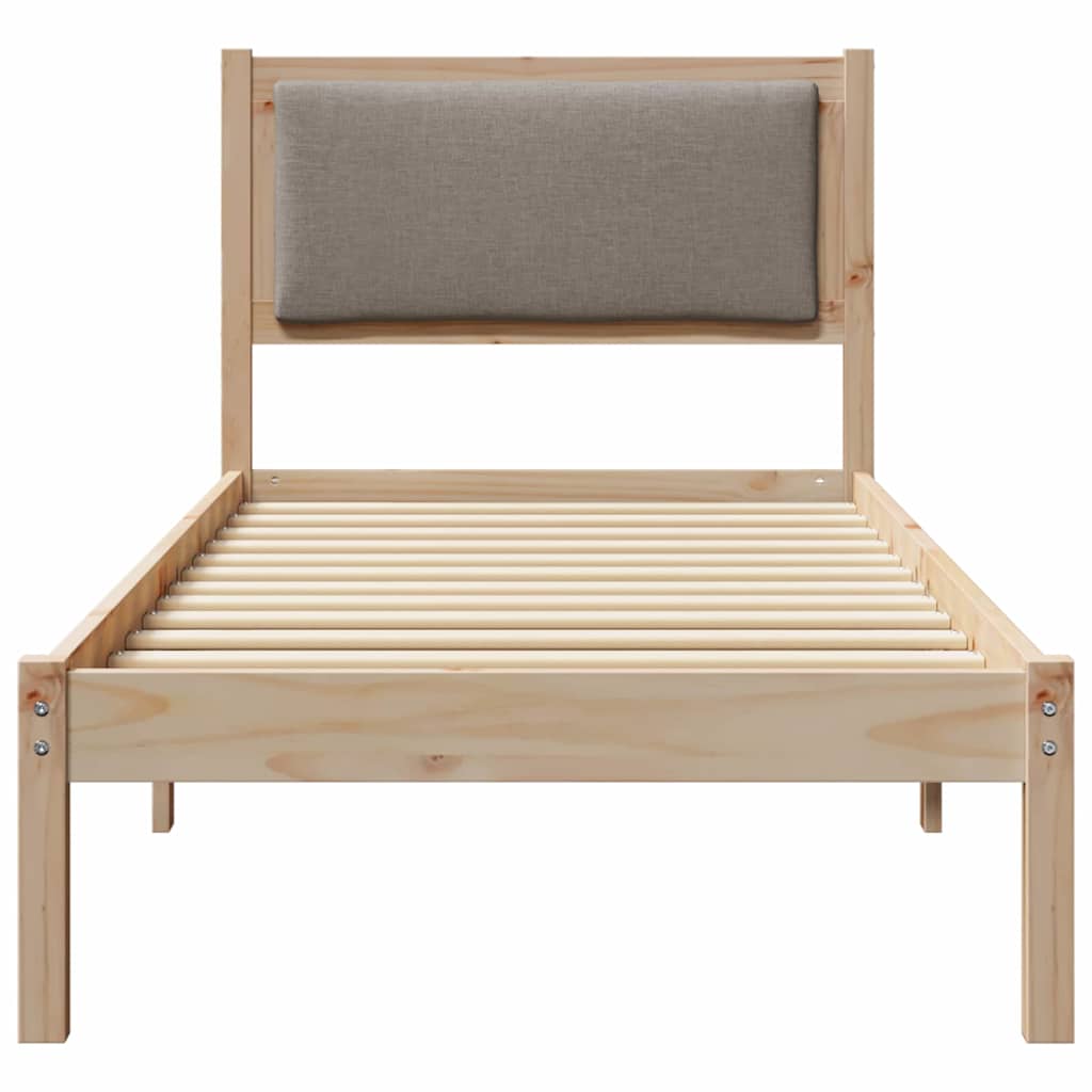 Bettrahmen mit Kopfteil Taupe 80 x 190 cm Massives Kiefernholz