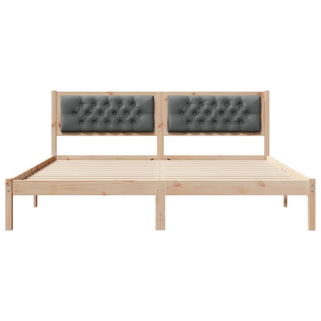 Bettrahmen Dunkelgrau 160 x 200 cm Massives Kiefernholz