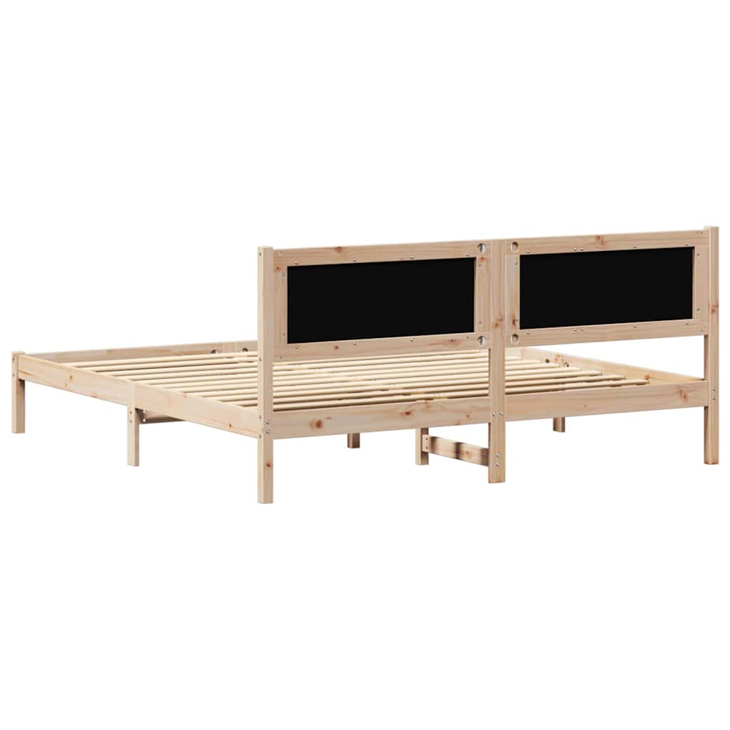 Bettrahmen mit Kopfteil Taupe 160 x 200 cm Massives Kiefernholz