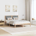 Bettrahmen Hellgrau 150 x 200 cm Massives Kiefernholz