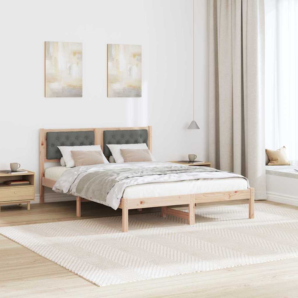 Bettrahmen Dunkelgrau 150 x 200 cm Massives Kiefernholz