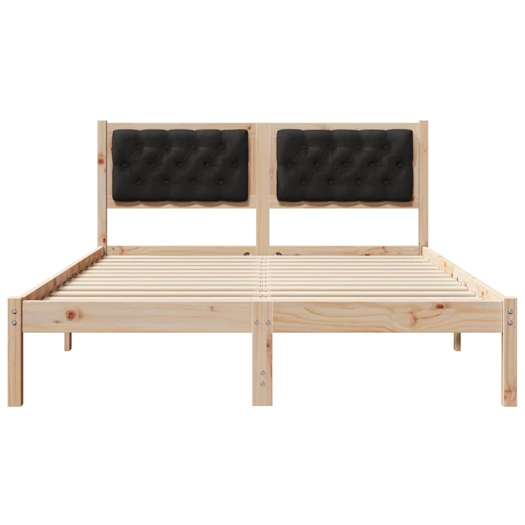 Bettrahmen Schwarz 150 x 200 cm Massives Kiefernholz