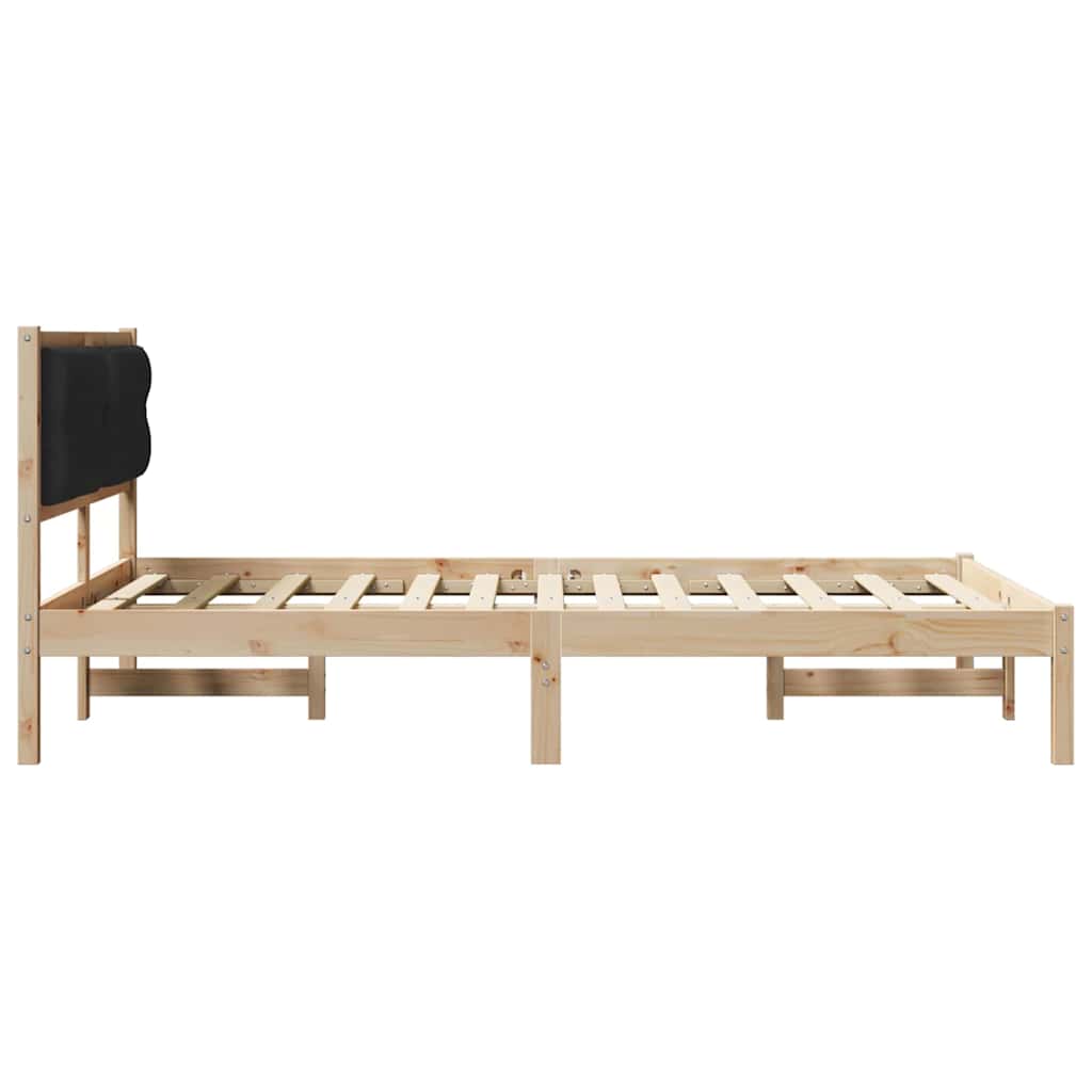 Bettrahmen Schwarz 150 x 200 cm Massives Kiefernholz