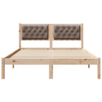 Bettrahmen mit Kopfteil Taupe 150 x 200 cm Massives Kiefernholz