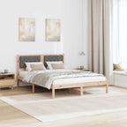 Bettrahmen Dunkelgrau 140 x 200 cm Massives Kiefernholz
