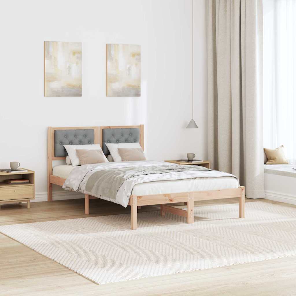 Bettrahmen Hellgrau 120 x 200 cm Massives Kiefernholz