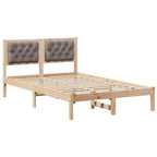 Bettrahmen mit Kopfteil Taupe 120 x 200 cm Massives Kiefernholz