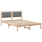 Bettrahmen Hellgrau 140 x 190 cm Massives Kiefernholz