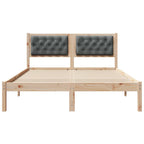 Bettrahmen Dunkelgrau 140 x 190 cm Massives Kiefernholz