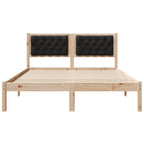 Bettrahmen Schwarz 140 x 190 cm Massives Kiefernholz