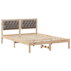 Bettrahmen mit Kopfteil Taupe 140 x 190 cm Massives Kiefernholz
