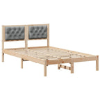 Bettrahmen Hellgrau 135 x 190 cm Massives Kiefernholz