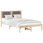 Bettrahmen mit Kopfteil Taupe 135 x 190 cm Massives Kiefernholz