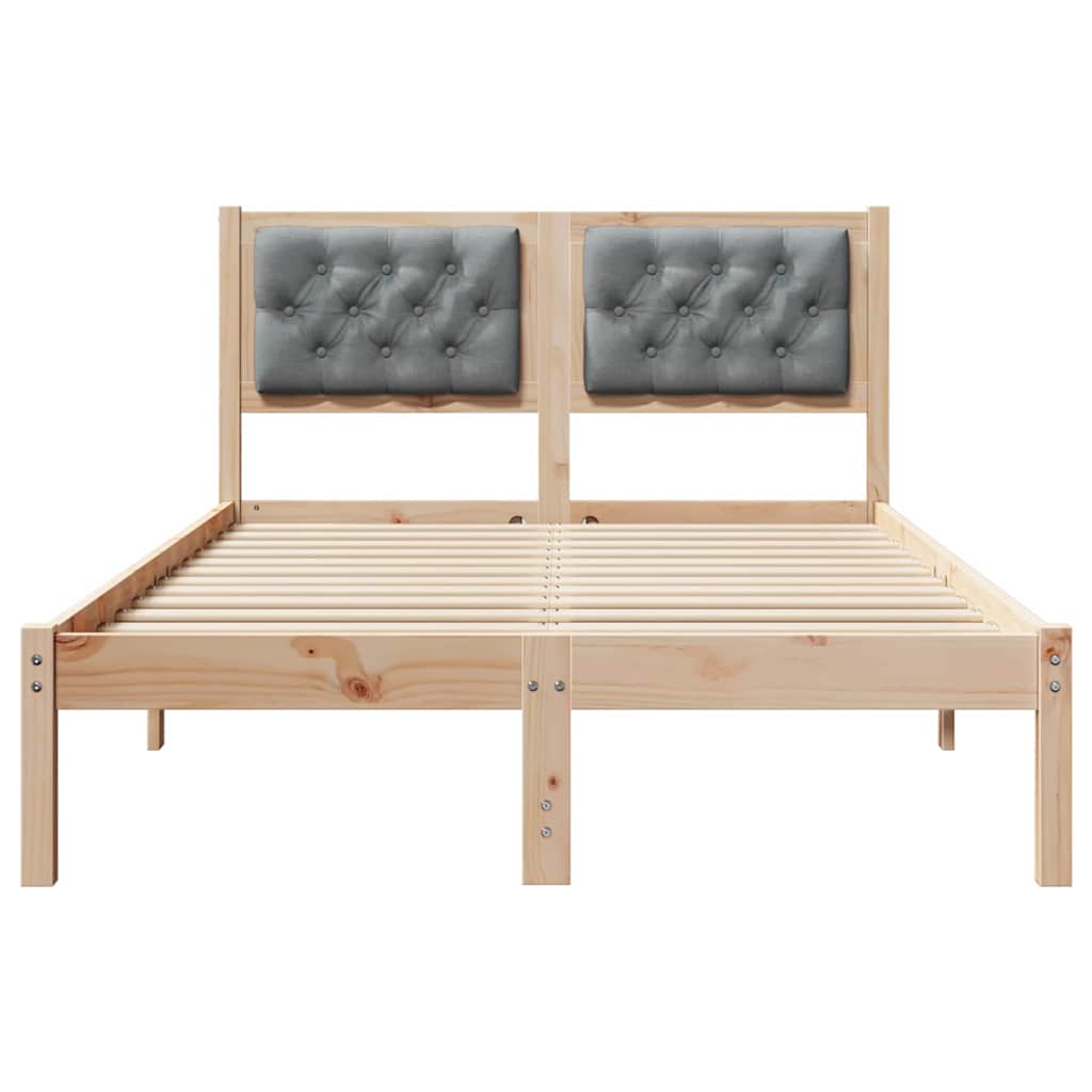 Bettrahmen Hellgrau 120 x 190 cm Massives Kiefernholz