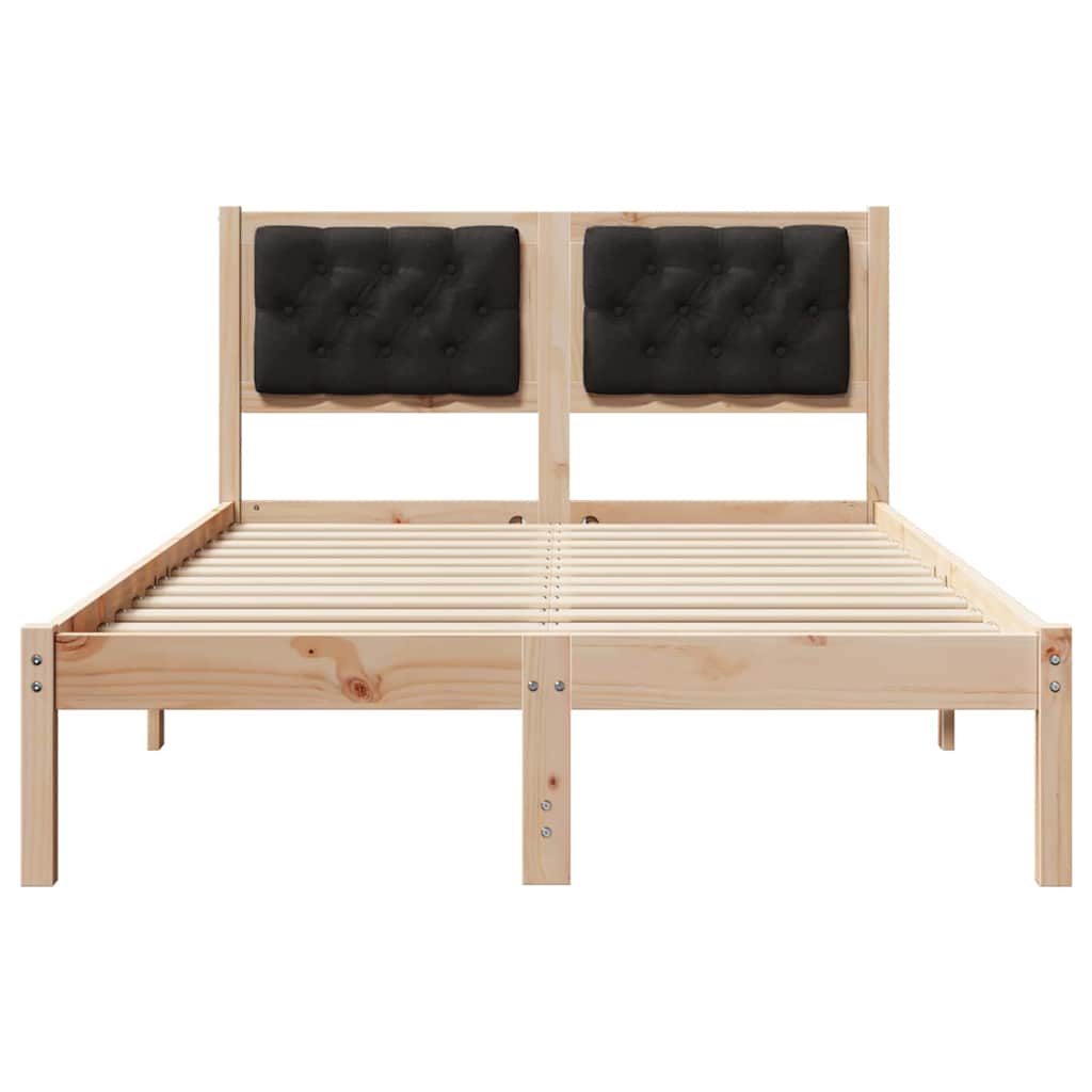 Bettrahmen Schwarz 120 x 190 cm Massives Kiefernholz