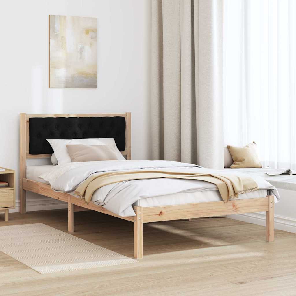 Bettrahmen Schwarz 100 x 200 cm Massives Kiefernholz