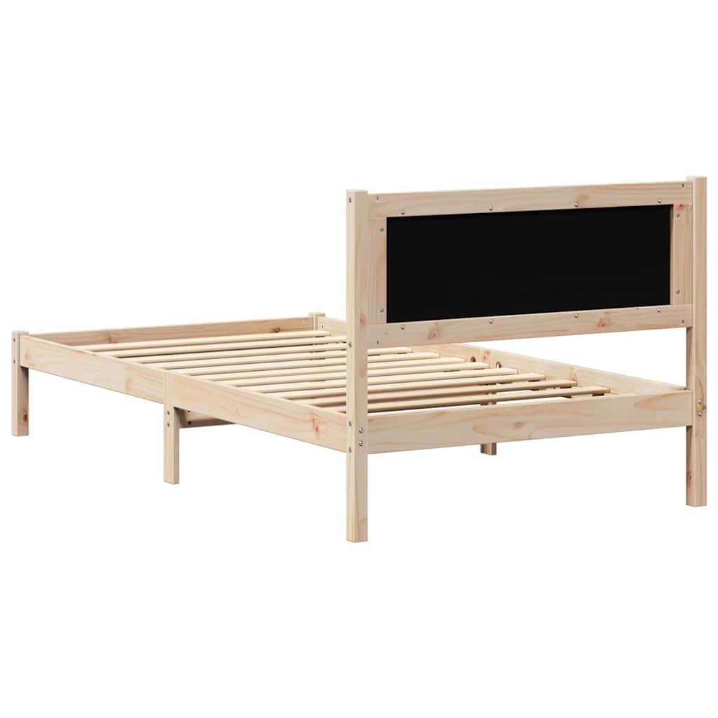 Bettrahmen Schwarz 100 x 200 cm Massives Kiefernholz