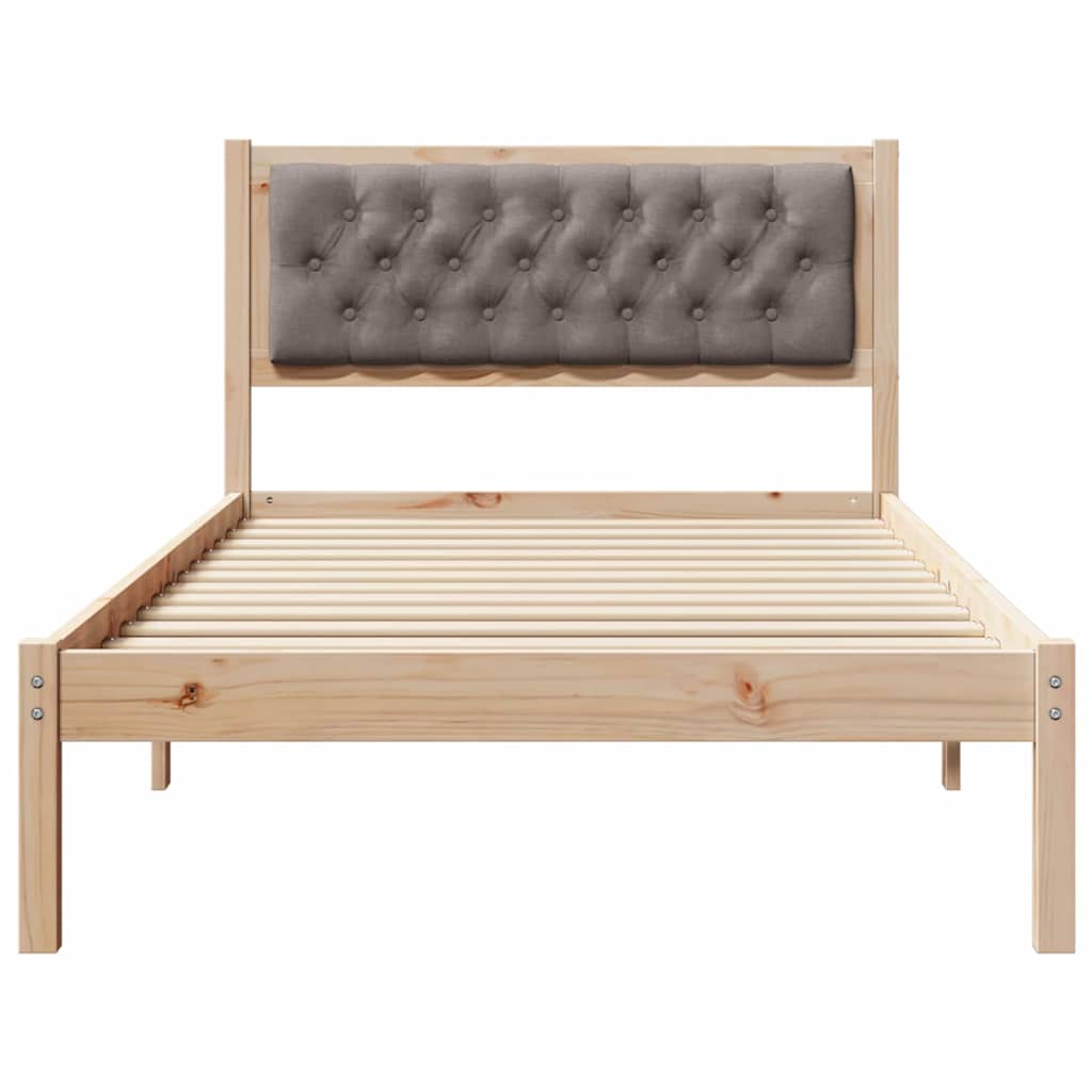 Bettrahmen mit Kopfteil Taupe 100 x 200 cm Massives Kiefernholz