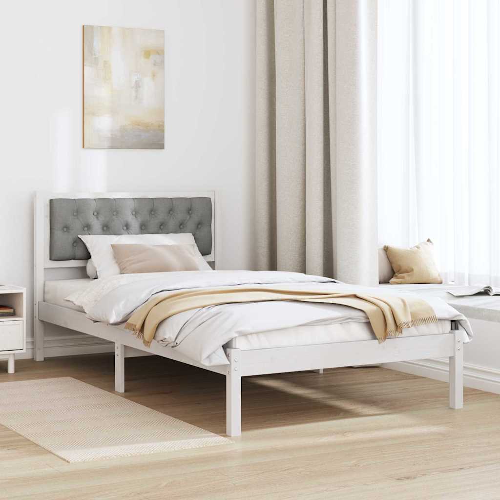 Bettrahmen Hellgrau 100 x 200 cm Massives Kiefernholz