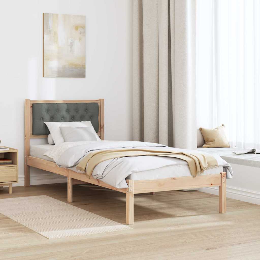 Bettrahmen Dunkelgrau 90 x 200 cm Massives Kiefernholz