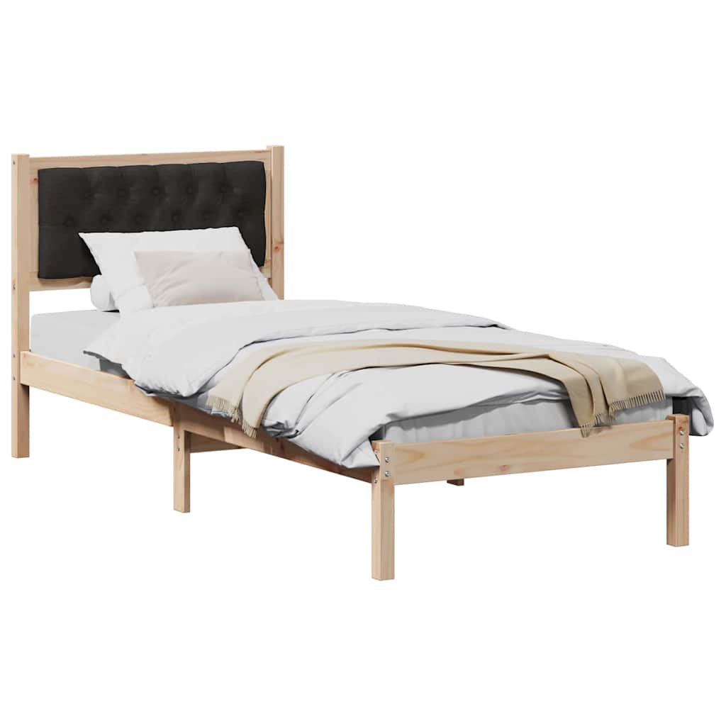 Bettrahmen Schwarz 90 x 200 cm Massives Kiefernholz