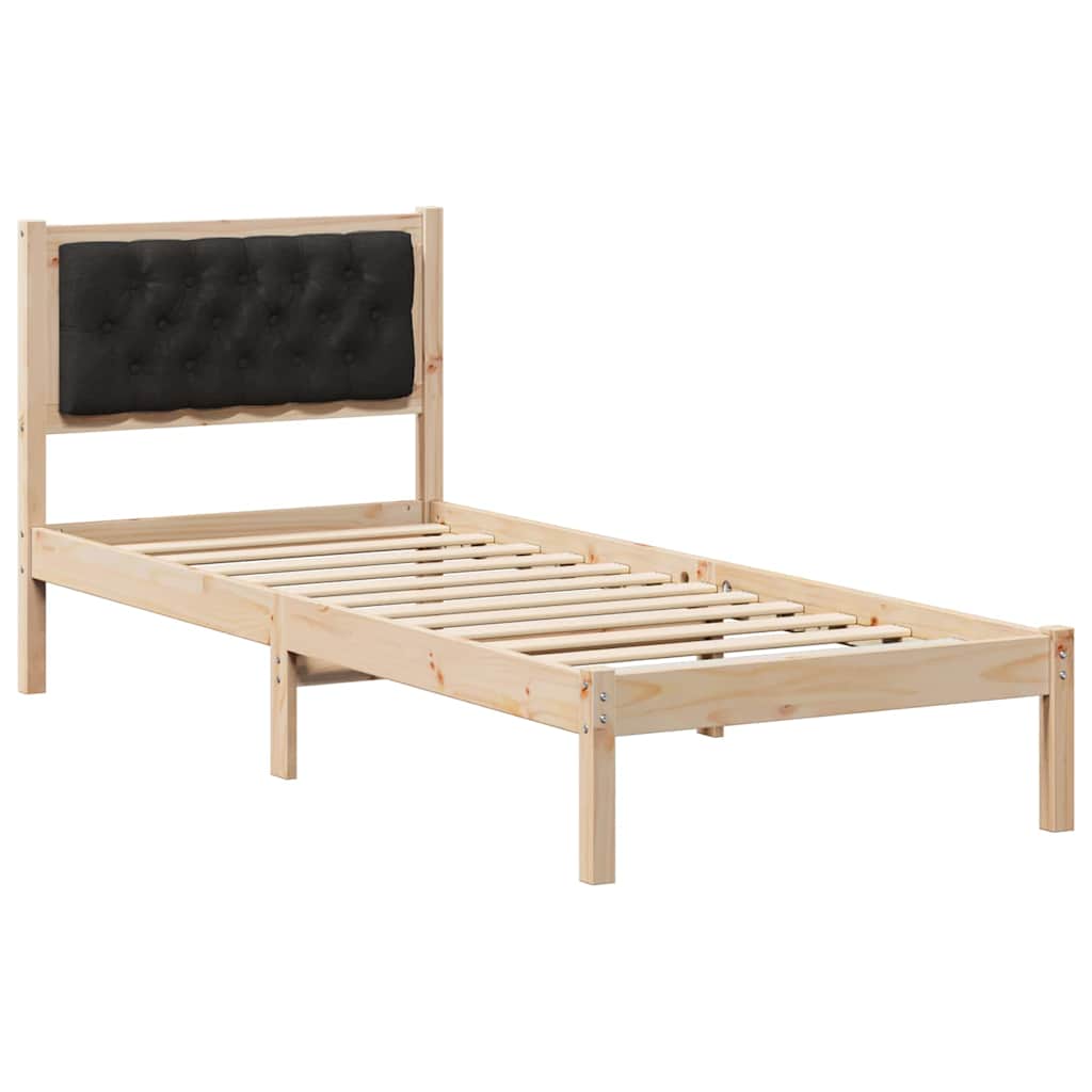 Bettrahmen Schwarz 80 x 200 cm Massives Kiefernholz