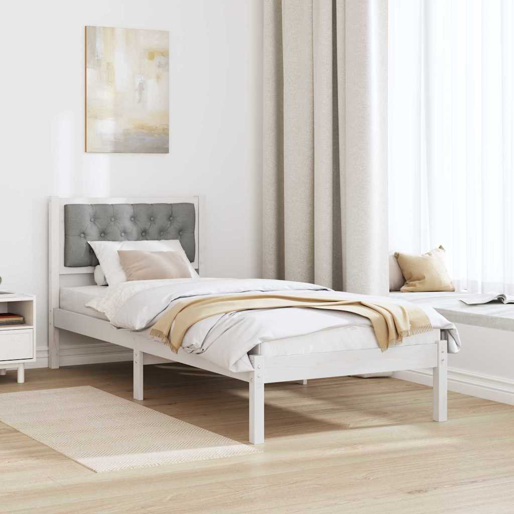 Bettrahmen Hellgrau 80 x 200 cm Massives Kiefernholz