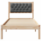 Bettrahmen Dunkelgrau 90 x 190 cm Massives Kiefernholz