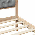 Bettrahmen Hellgrau 75 x 190 cm Massives Kiefernholz