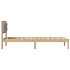 Bettrahmen Hellgrau 75 x 190 cm Massives Kiefernholz