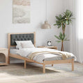 Bettrahmen Dunkelgrau 75 x 190 cm Massives Kiefernholz
