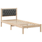 Bettrahmen Dunkelgrau 75 x 190 cm Massives Kiefernholz