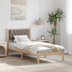 Bettrahmen mit Kopfteil Taupe 75 x 190 cm Massives Kiefernholz