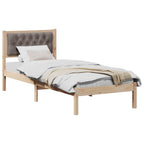 Bettrahmen mit Kopfteil Taupe 75 x 190 cm Massives Kiefernholz