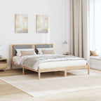 Bettgestell mit gepolstertem Kopfteil Hellgrau 150 x 200 cm