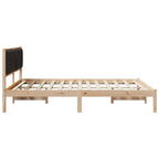 Bettgestell mit gepolstertem Kopfteil Schwarz 150 x 200 cm