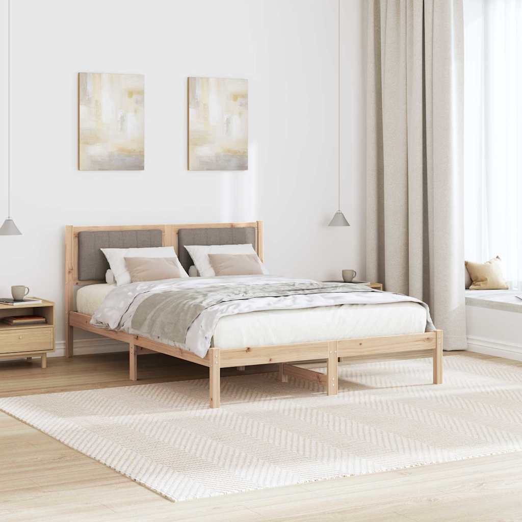 Bettgestell mit gepolstertem Kopfteil Taupe 140 x 200 cm