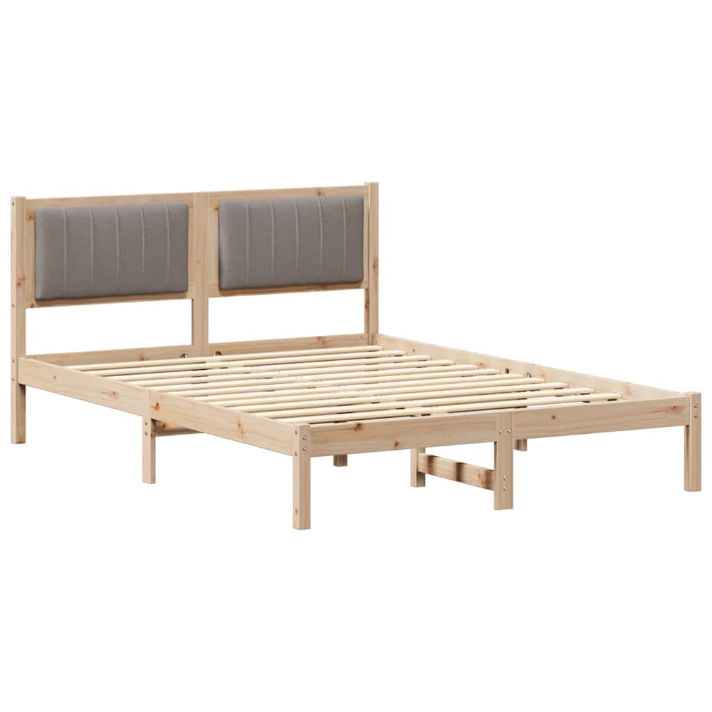 Bettgestell mit gepolstertem Kopfteil Taupe 140 x 200 cm