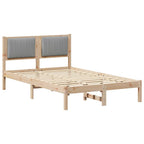 Bettgestell mit gepolstertem Kopfteil Hellgrau 120 x 200 cm