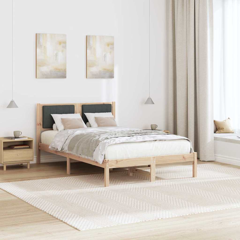 Bettgestell mit gepolstertem Kopfteil Dunkelgrau 120 x 200 cm