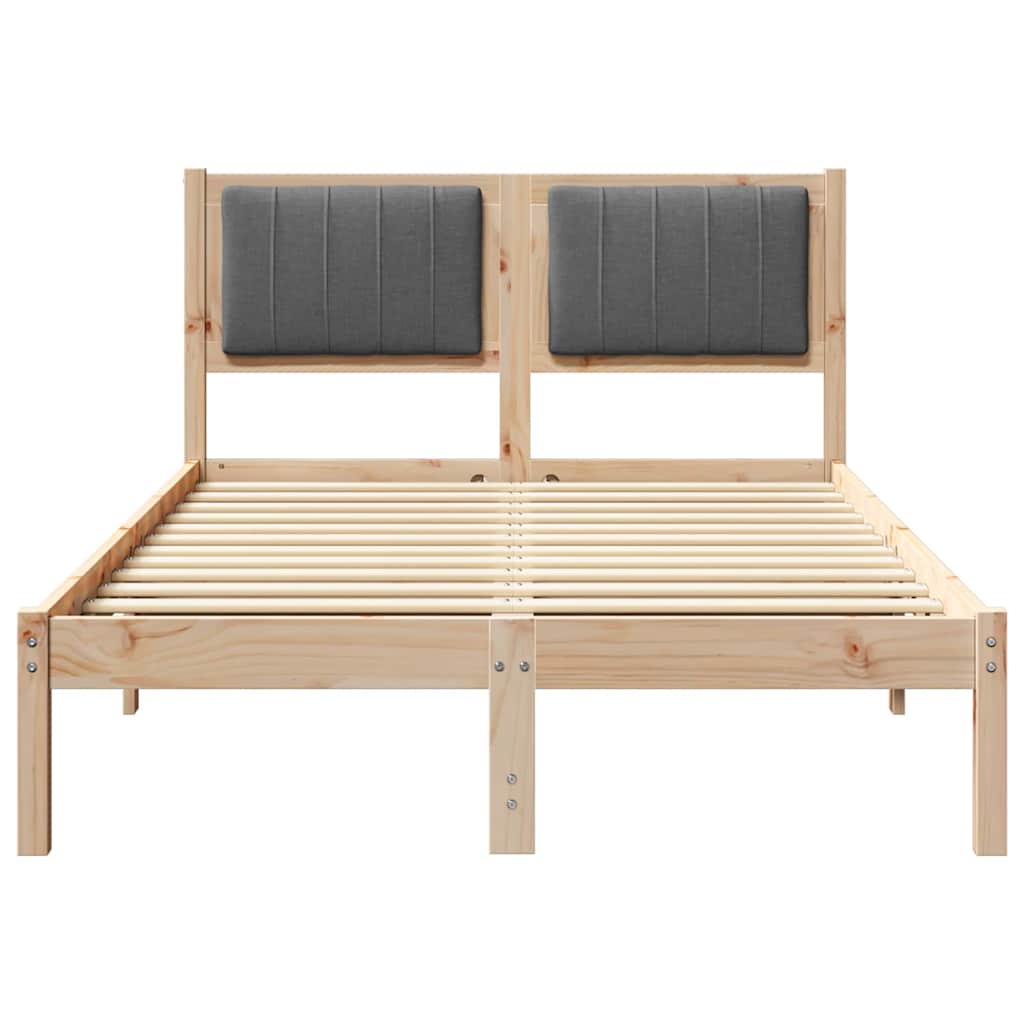 Bettgestell mit gepolstertem Kopfteil Dunkelgrau 120 x 200 cm
