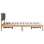 Bettgestell mit gepolstertem Kopfteil Dunkelgrau 120 x 200 cm