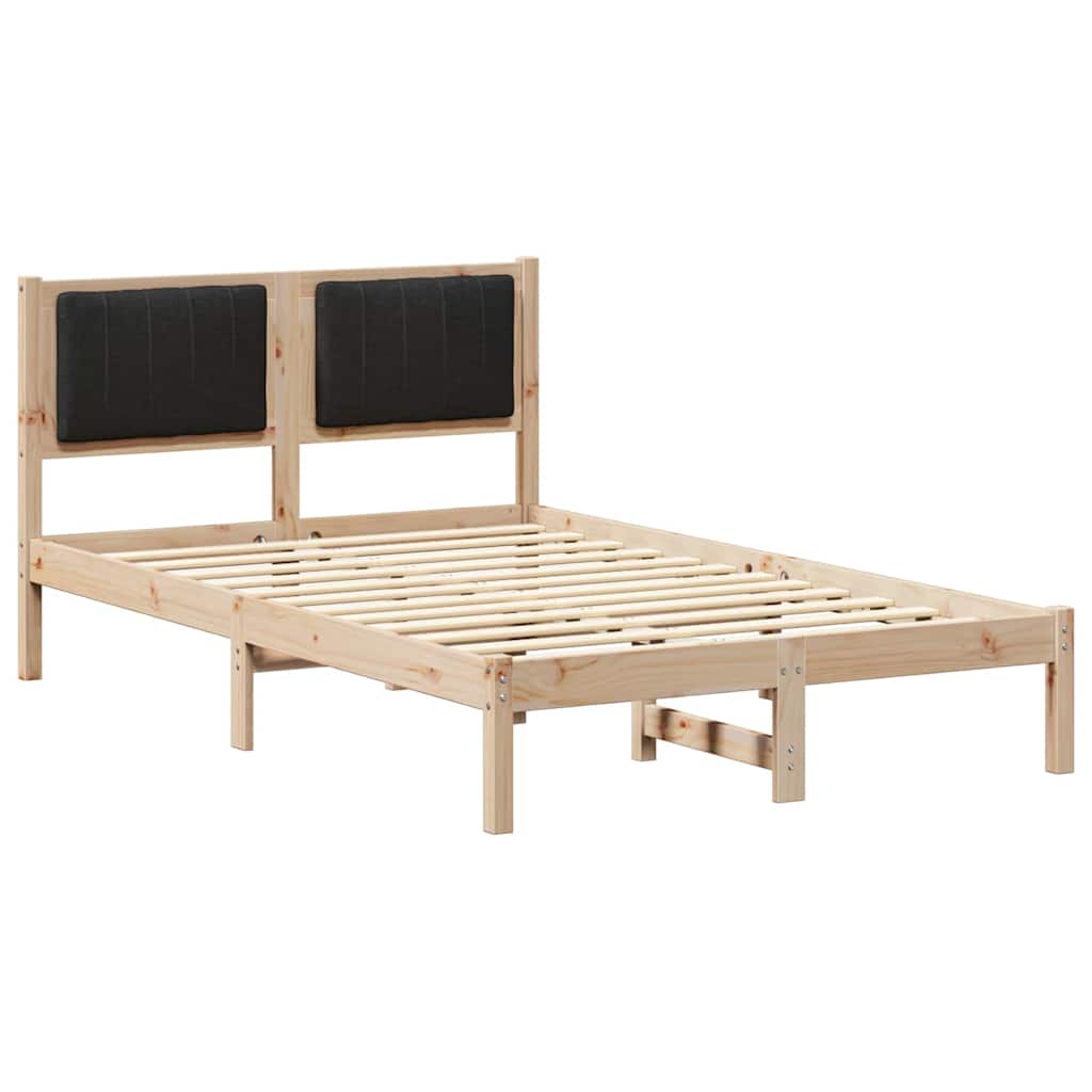 Bettgestell mit gepolstertem Kopfteil Schwarz 120 x 200 cm